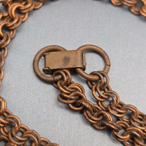 VTG Solid Copper Seahorse & Fish Pendant Necklace 20" Double Round Link Chain - Picture 4 of 10